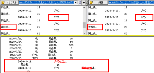 CSVファイルの比較